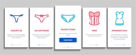 Lingerie Bras Panties Onboarding Elements Icons Set Vector Vector Art At Vecteezy