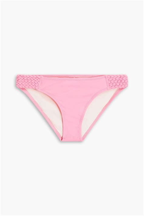 SOLID STRIPED Elle Woven Low Rise Bikini Briefs THE OUTNET