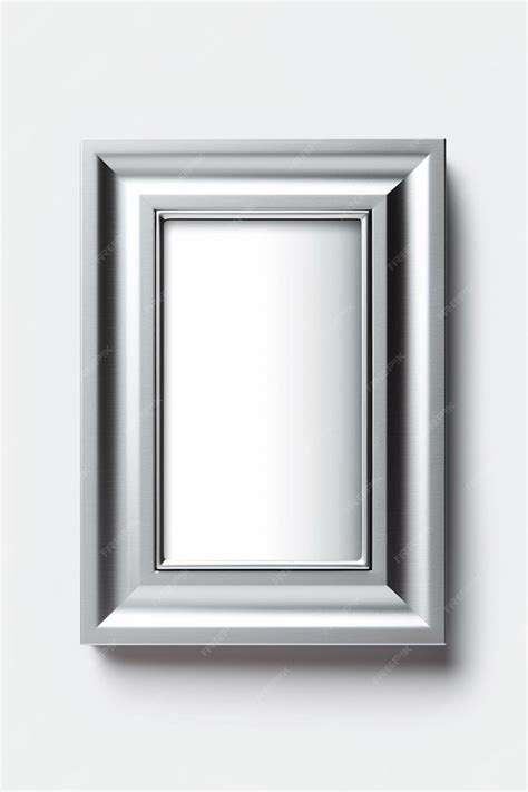 Серебряная рамка с белым фоном и нижней частью рамки помечена как ...