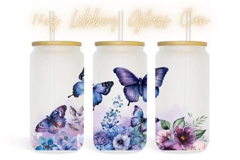 Watercolor Butterfly Flower Oz Tumbler Graphic By Sasikharn