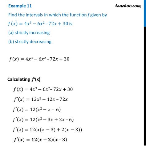 Example 11 Find Intervals In Which F X Is Strictly Examples