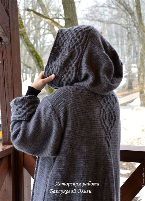 Купить Авторское вязаное пальто с капюшоном "Туманы Авалона ...