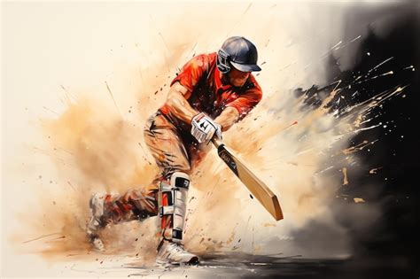 Premium Photo A Man Playing Cricket