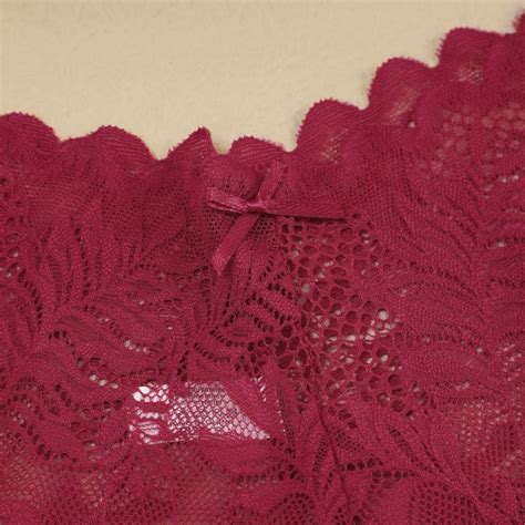 Ulingerie Women Lace Panties V Waist Design Lingerie Sexy Floral Underwear Full Coverage Briefs