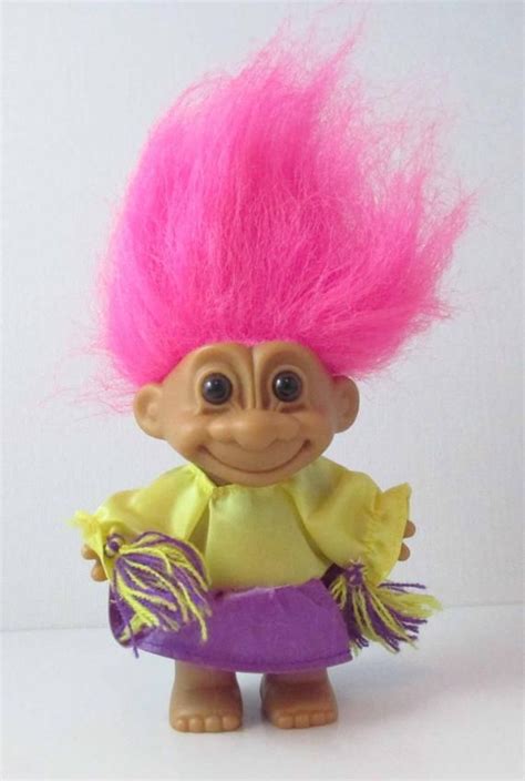 Troll Cheerleader Toy Doll Russ Vintage S Hot Pink Troll Etsy