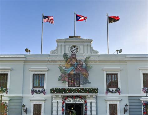 ponce city hall puerto rico editorial photography image  flag