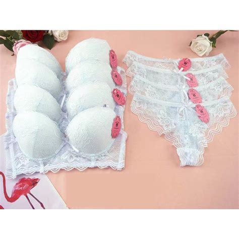 Conjunto Lingerie Calcinha E Sutia Bojo Branco Renda Luxo Sensual Shopee Brasil