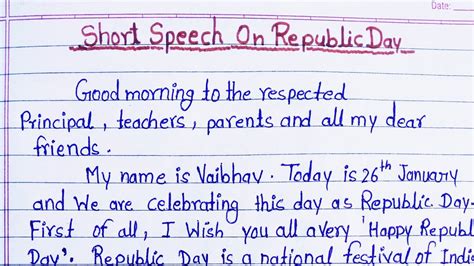 26 January Republic Day Speech In English Republic Day Per Speech 26