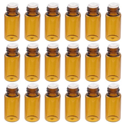 Pc Ml Mini Amber Glass Vial Bottles With Orifice Reducer And For