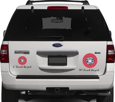 School Mascot Round Car Magnet 6 Personalized Youcustomizeit