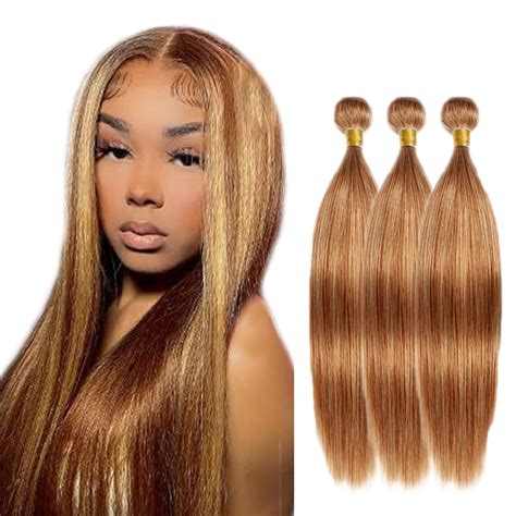Amazon Honey Blonde Human Hair Bundles P27 30 Bundles Brown Straight Human Hair Bundles 8A