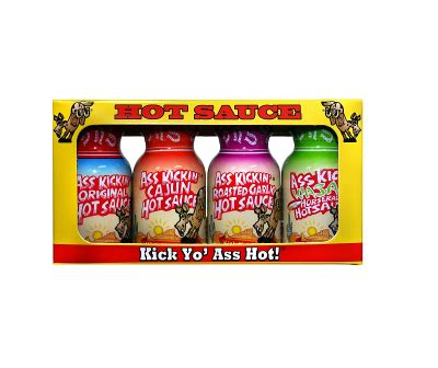 Ass Kickin Hot Sauce 4 Packs SauceAndToss