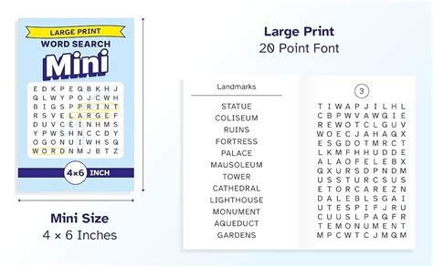 Amazon Large Print Word Search Mini X Inch Pocket Purse And