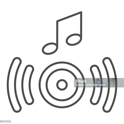 musik  speaker gelombang suara  ikon garis tipis catatan konsep