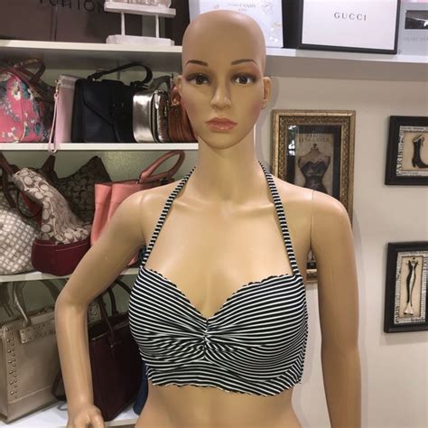 Victoria S Secret Swim Victorias Secret Striped Halter Bikini Top Poshmark