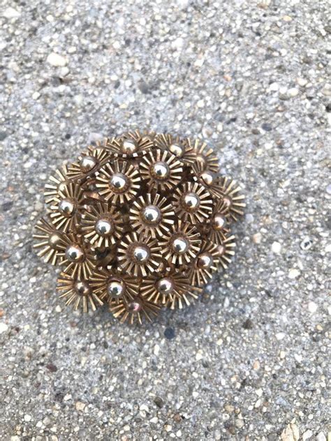 Marvella Vintage Gold Plated Flower Cluster Floral Brooch Pin Etsy