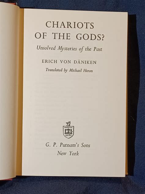 Chariots Of The Gods By Erich Von Daniken First American Edition 197