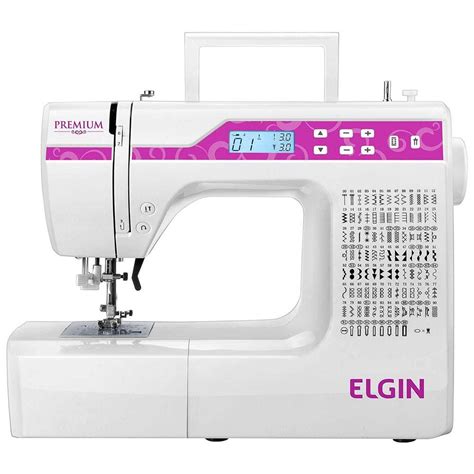 Maquina De Costura Elgin Premium Branca E Rosa Jx 10000 100 Pontos