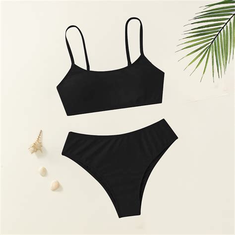 Kid Girls Swimsuits Piece Cute Bikini Bathing Suit Solid Color Girl