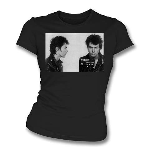Sid Vicious Sex Pistols Mugshot Womens Slim Fit T Shirt Womens From TShirtGrill UK