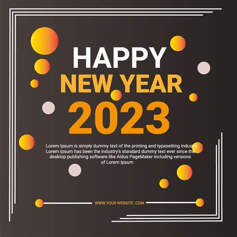 Happy New Year 2023 Social Media Post Template Design Masterbundles