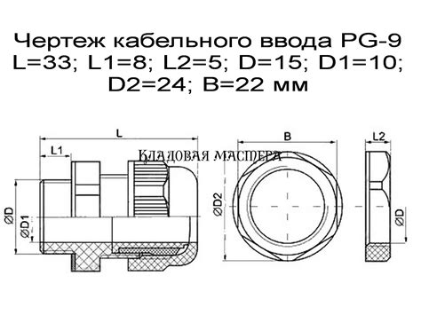 Герметичный кабельный ввод PG-9 черный | Гермоввод PG-9 с гайкой