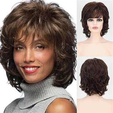 Amazon FRCOLOR Blonde Pixie Wig Women Short Curly Wigs With Bangs