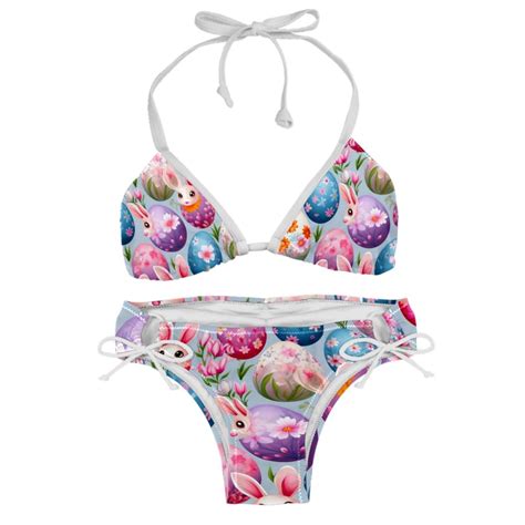 Easter Detachable Sponge Adjustable Strap Bikini Set Two Pack Swimsuit Swim Suit Beach Pool