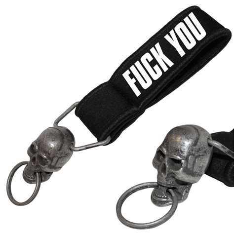 schwerer Totenkopf Schlüsselanhänger Skull Fuck You Sprüche Biker Hip Hop Ultras eBay
