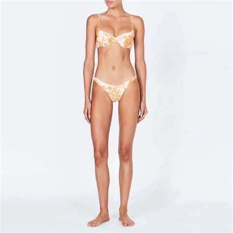 Sexy Triangle Push Up Bikini Set Brazilian String Thong Swimwear Ruche HuLianFu