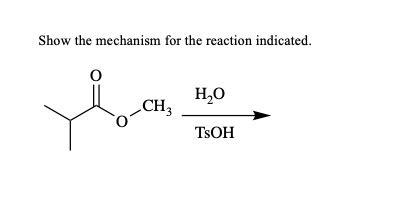 SOLVED:Show the mechanism for the reaction indicated HzO CH; TsOH