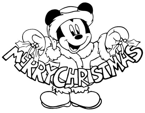 Merry Christmas Mickey Mouse coloring page - Download, Print or Color Online for Free