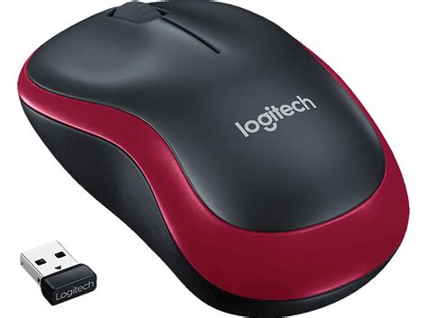 LOGITECH M185 Maus, Schwarz/Rot Maus kabellos in Schwarz/Rot online ...