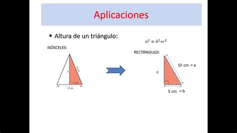 Aplicaciones Teorema De Pit Goras Ii Altura De Un Tri Ngulo Is Sceles