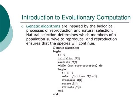introduction  evolutionary computation powerpoint