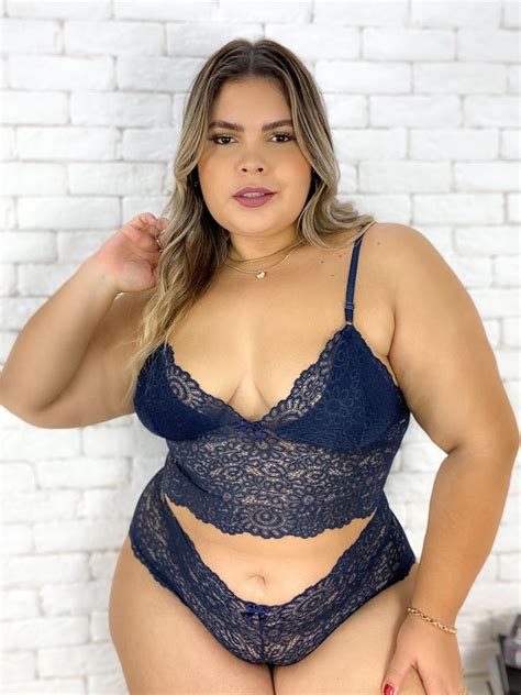 Conjunto Lingerie Espera Marido Plus Size Lingerie Rendada 54 XXG EG Shopee Brasil