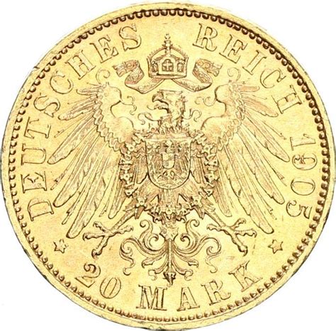 Sachsen 20 Mark 1905 E Friedrich August III 1904 1918 vorzüglich