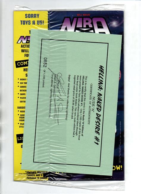 Hellina Naked Desire A Nude Variant Sealed W Coa Lightning Nm Comic Books