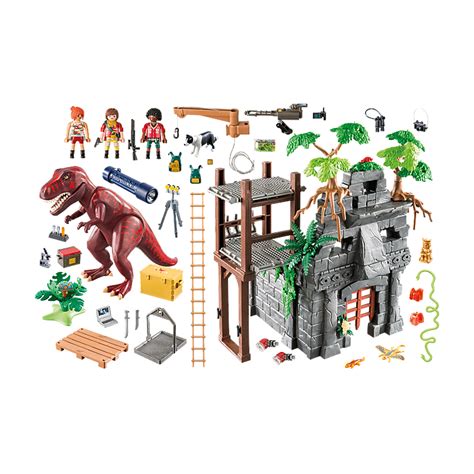 Playmobil Dinossauro - Playmobil: Dinossauros - Acampamento Base com T-Rex 9429