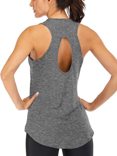 Fihapyli Womens Backless Workout Tops Split Back Yoga Tank Sleeveless