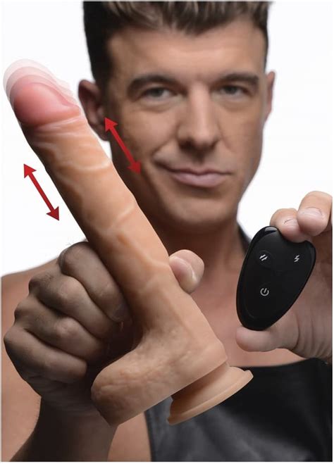 XR Brands Real Thrust Thrusting Silicone Dildo With Remote Control