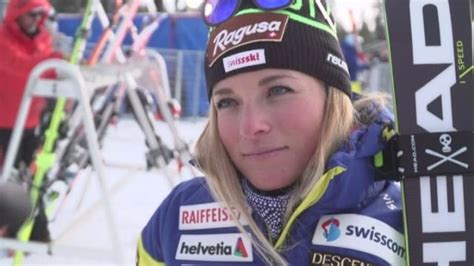 ski lara gut  linterview avant les epreuves de lake louise rts