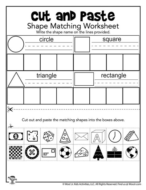 Matching Cut And Paste Worksheets Printable Word Searches