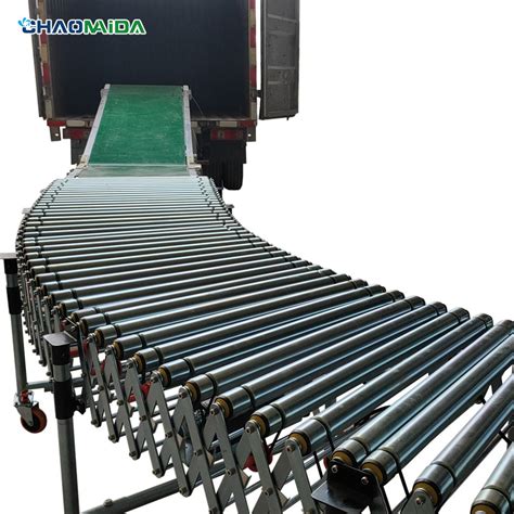 Skate Wheel Flexible Conveyor Telescopic Roller Conveyor For Truck