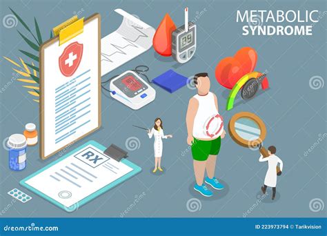 D Isometric Flat Vector Conceptual Illustration Of Metabolic Syndrome