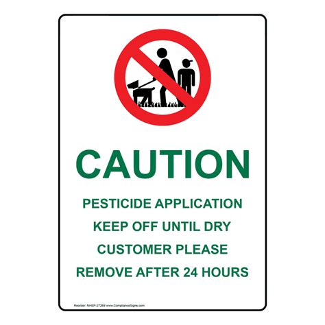 Vertical Sign Pesticide Caution Pesticide Application