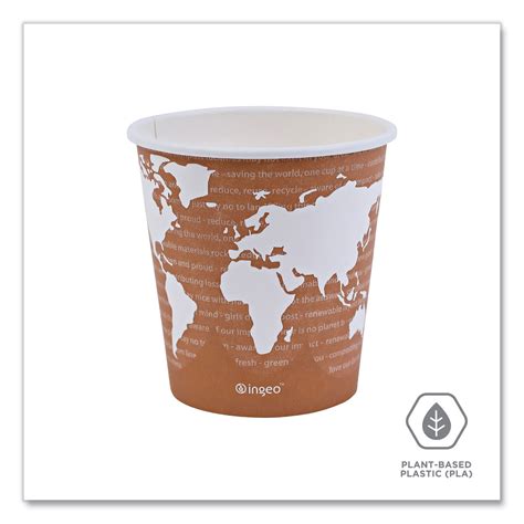 Eco Products World Art Renewable And Compostable Hot Cups 10 Oz Paper Gray 50 Pack 20