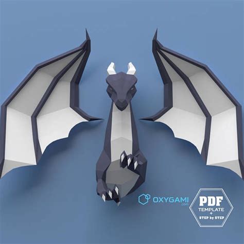 DIY Papercraft Dragon Turn This Printable PDF Pattern Into An Etsy