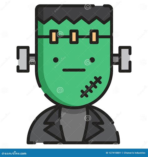 Frankenstein Linecolor Illustration Stock Vector Illustration Of Evil