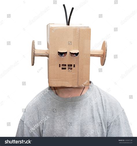 Man Funny Suit Cardboard Robot Stock Photo 129397139 | Shutterstock